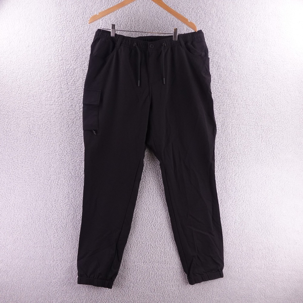 BYLT Premium Basics Mens Everyday Cargo Jogger Pants Black XXL Ripstop Athletic